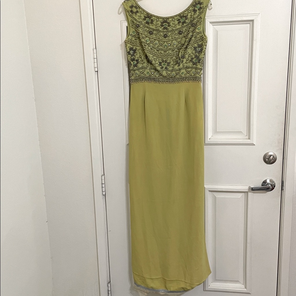 Vintage 60’s Jeweled Beaded Silk Evening Dress sz 12